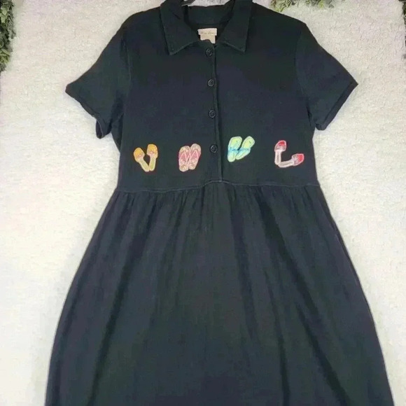 Vtg Bobbie Brooks Maxi Dress Womens XL Embroidered Sandals Short Sleeve - Picture 7 of 16